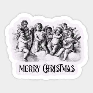 Merry Christmas with Singing Angels Sticker